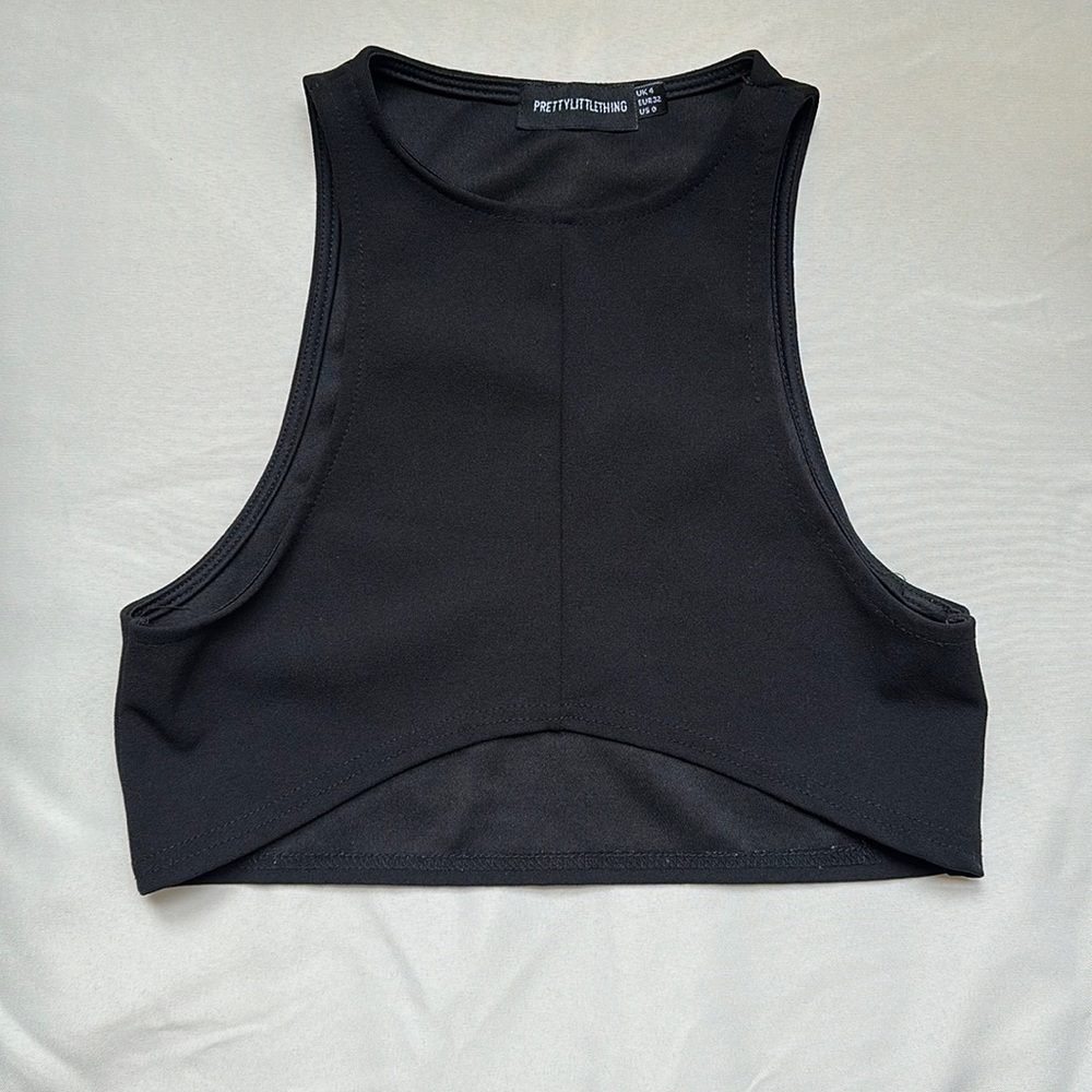 PrettyLittle Thing, black crop top